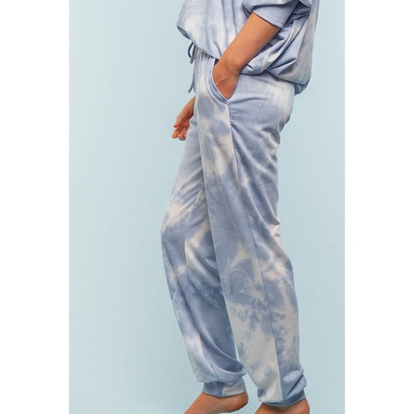 Blue tie-dye lightweight joggers - Picture 2 of 3